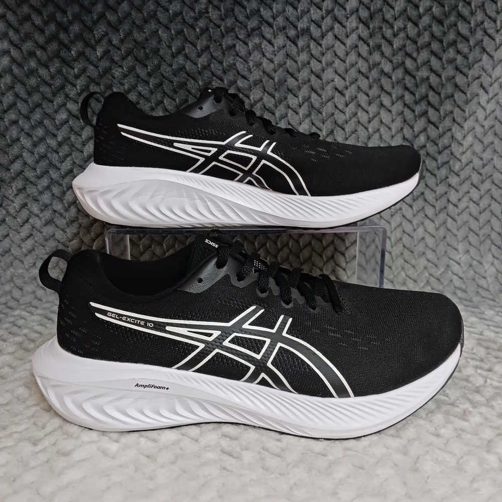 Asics Black and White Athletic Running Shoes